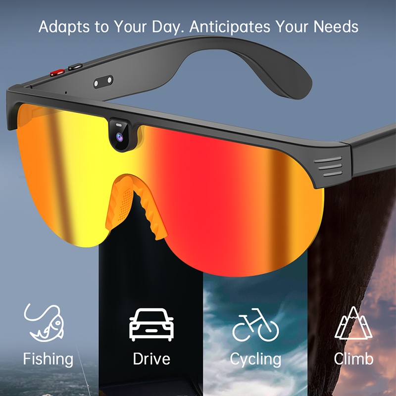 800W Ai Smart Camera Glasses for Phone Calling Voice Ai Assistant Music Player Video