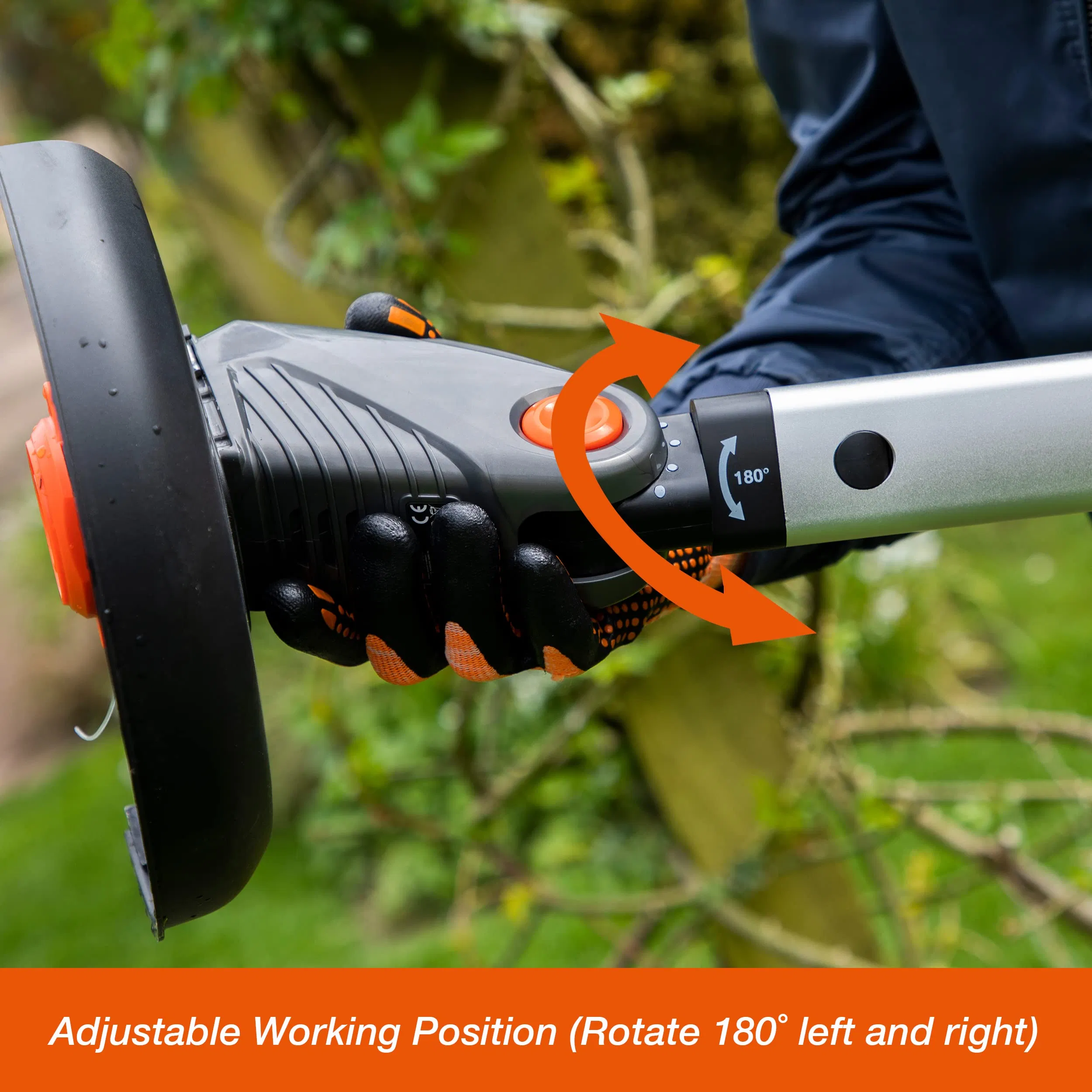 Yard Force 12V Iflex Urban Cordless Grass Trimmer with Lithium-Ion Battery 23cm Cutting Width Multi Rotating Handle - Lt F23