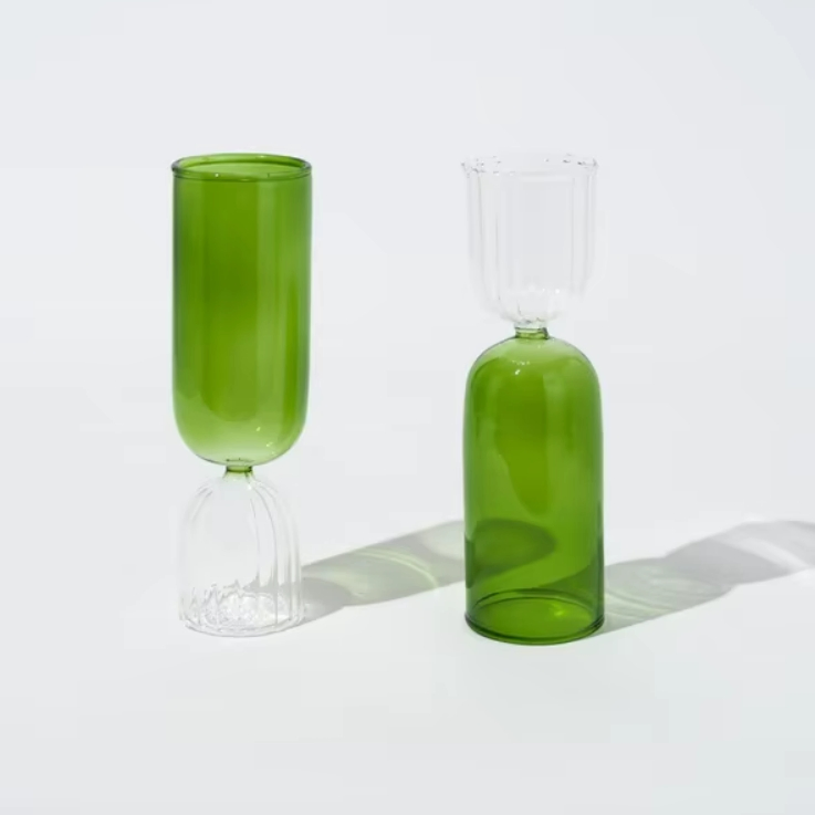 Borosilicate Decorative Colored Stemless Champagne Glass Flute Goblet for Drinking