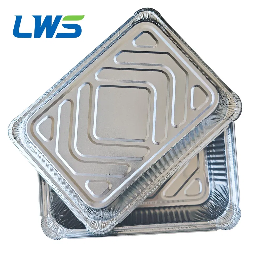 Disposable Aluminium Cooking Container Takeaway Tin Foil Food Tray with Lid
