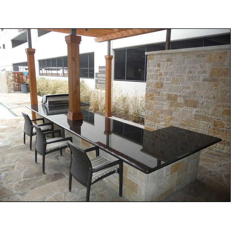 Natural Black Granite Grill Countertop Slab Board Stone Bar Top Outdoor Kitchen BBQ Island