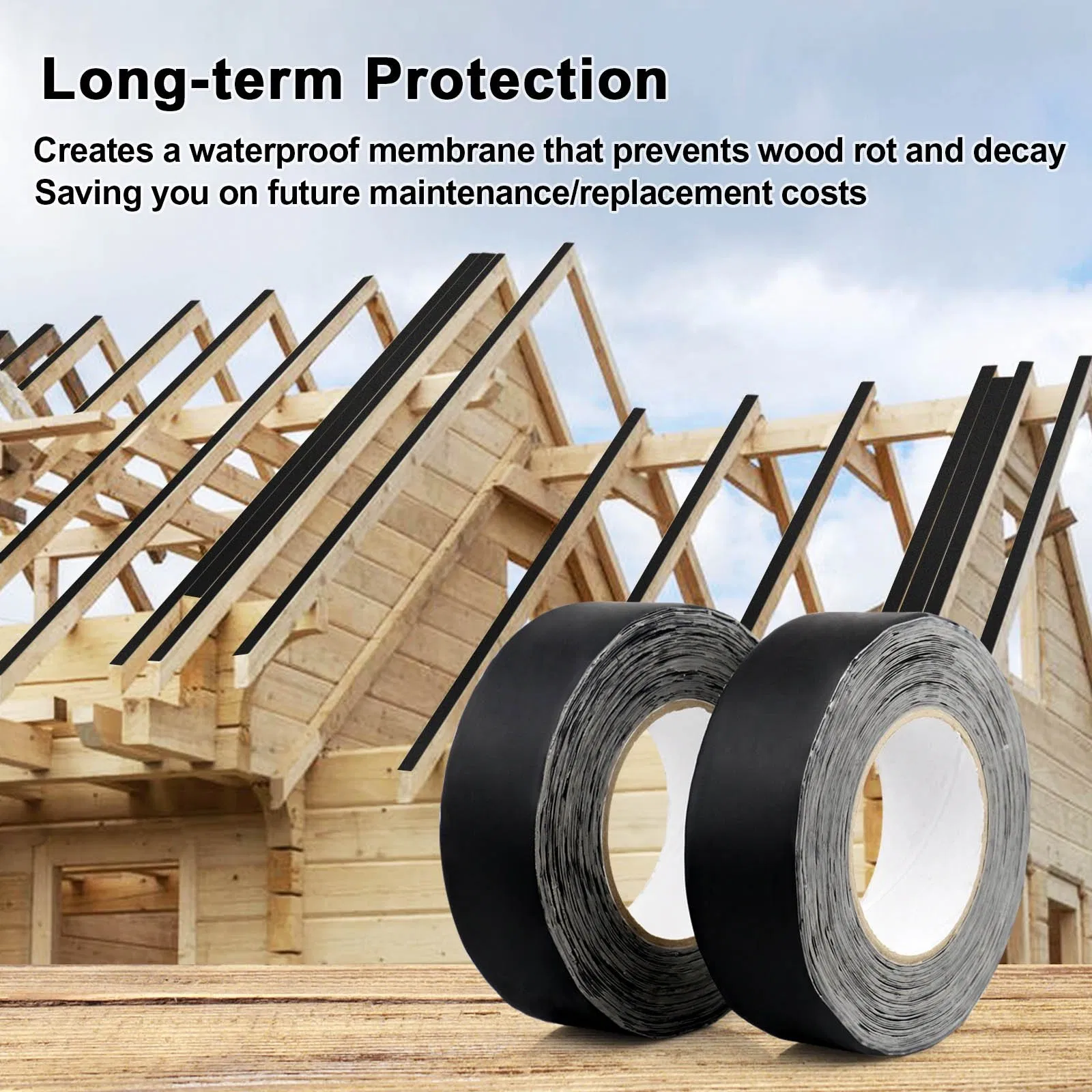 1 5/8" X 50' Butyl Flashing Tape Deck Joist Tape for Decking Beams