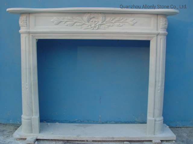 European Indoor Decoration Hand Carved Marble Fireplace Surround for Home Decoration