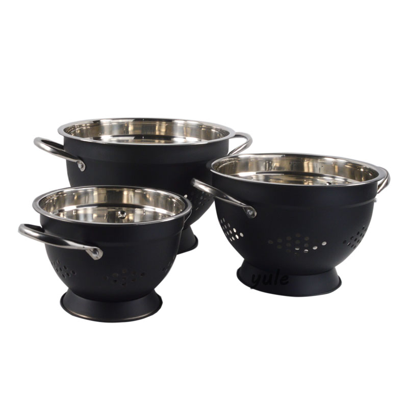 2022 Yule Manufacturer Korean Fruit Vegetable Filtered Water Multi Usage Stainless Steel Colander