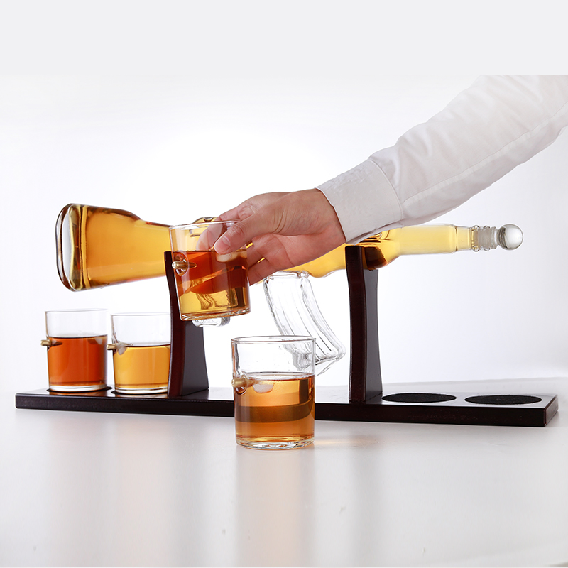 Gun Decanter Set Ak 47 Glass Shaped Whiskey Glasses Decanters Bottle Set with Glasses