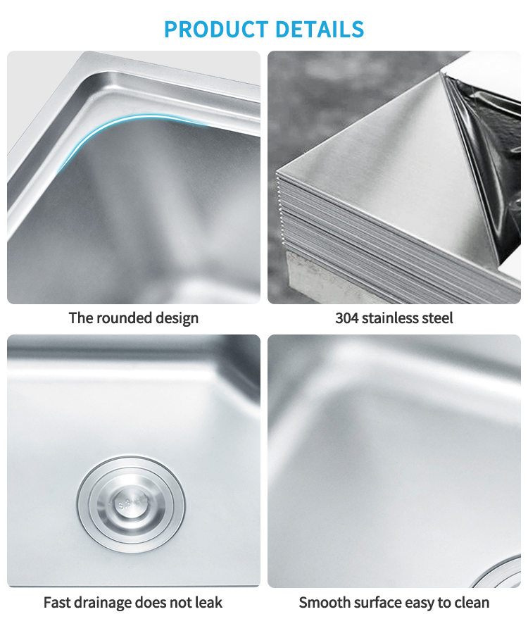 Modern Kitchen Sink 304 Stainless Steel Single Bowl Susundermount Sink Fregadero De La Cocina