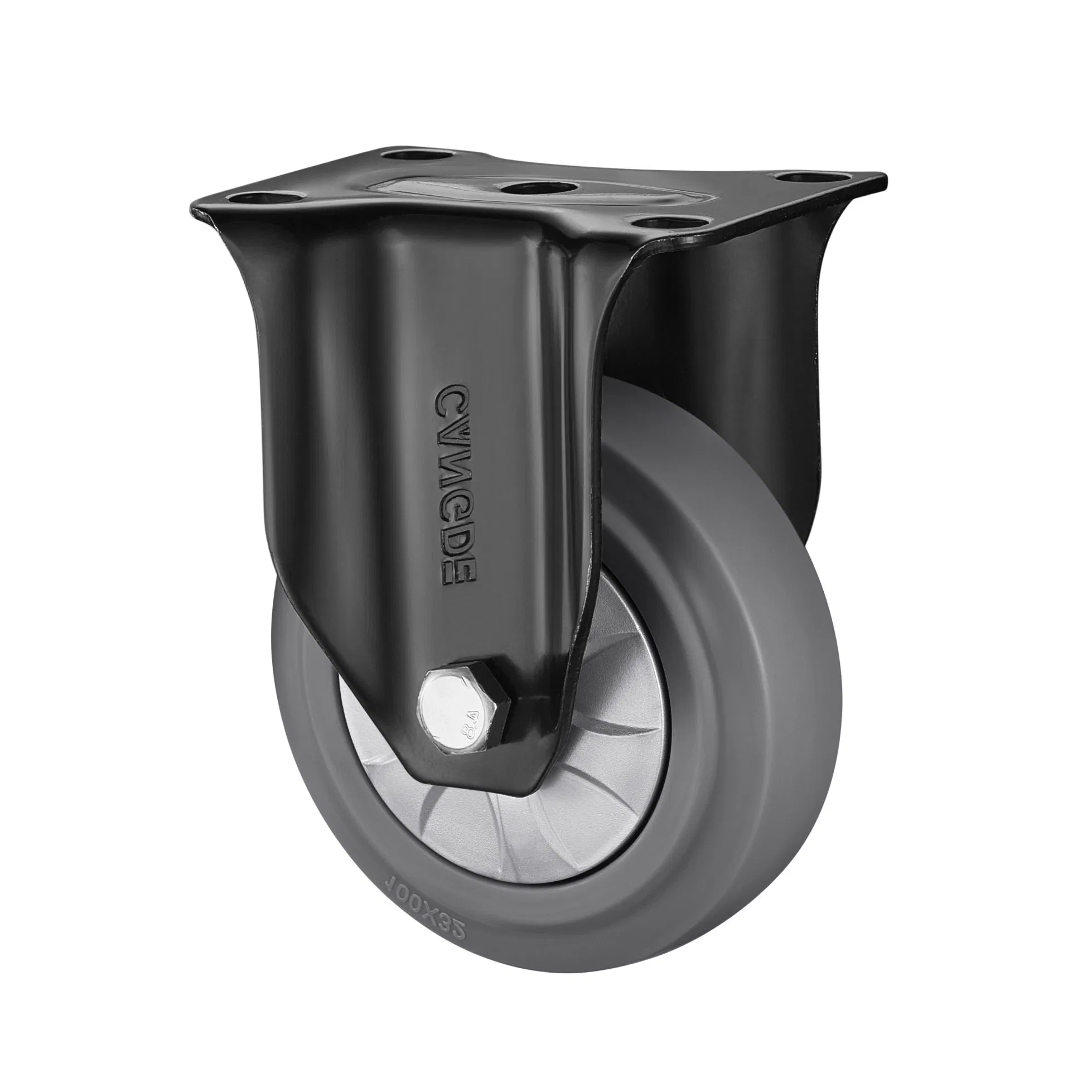 Medium Duty Caster with Total Brake & Grey TPR Rubber Wheels