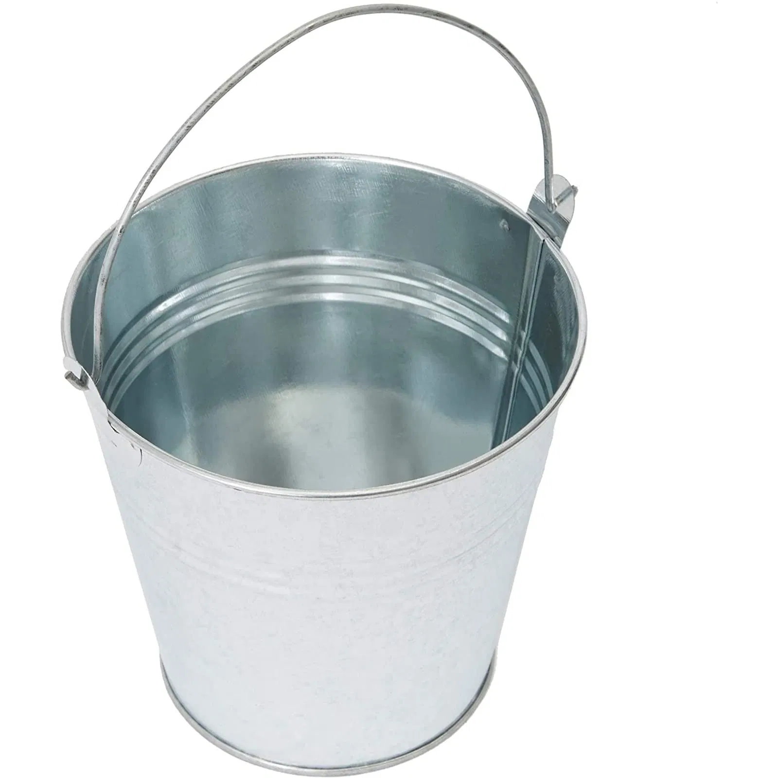 Portable Silver Metalcraft Natural Galvanized Steel Pail Handle Bucket