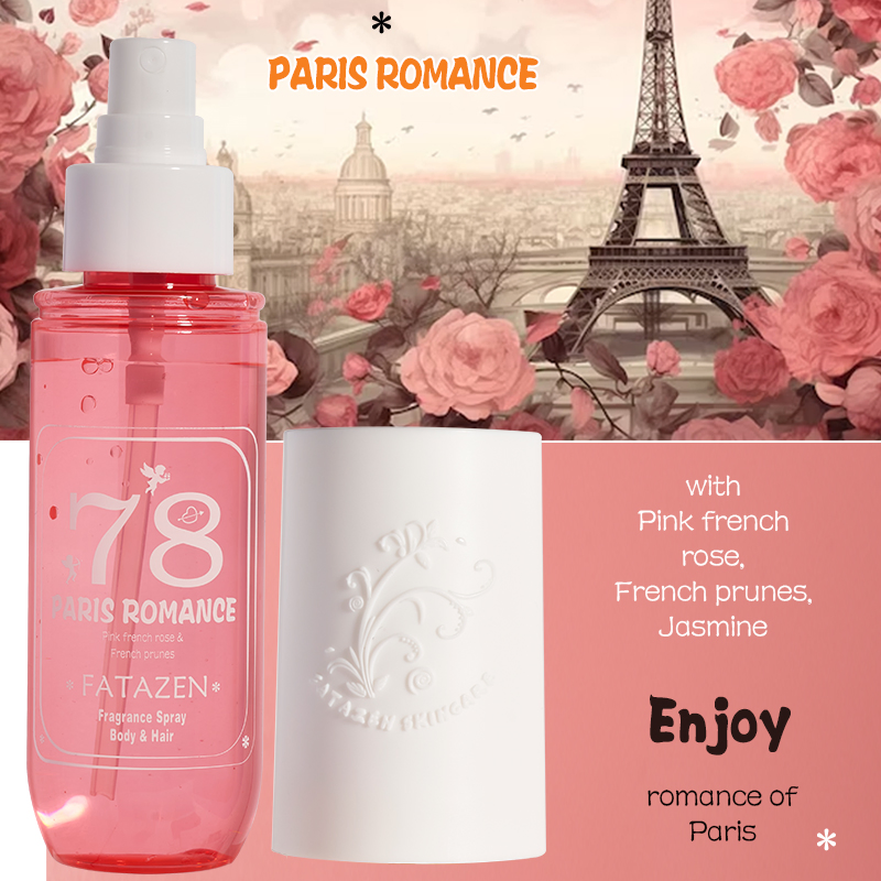 OEM Faint Fragrance Refreshing Not Greasy Rose Fragrance Spray/Perfume