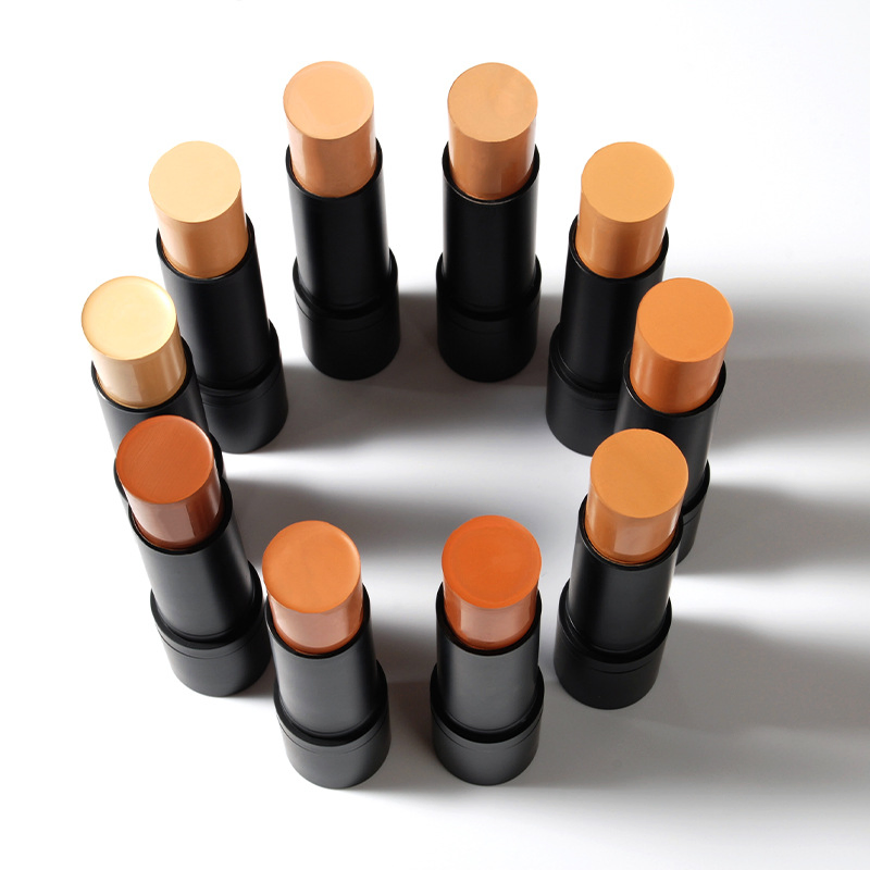 Waterproof Full Coverage Vegan Duo-End Bronzer Makeup Foundation Contour Stick with Brush