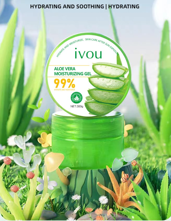 Multipurpose Hydrating After Sunburn Aloe Vera Jelly Gel for Face