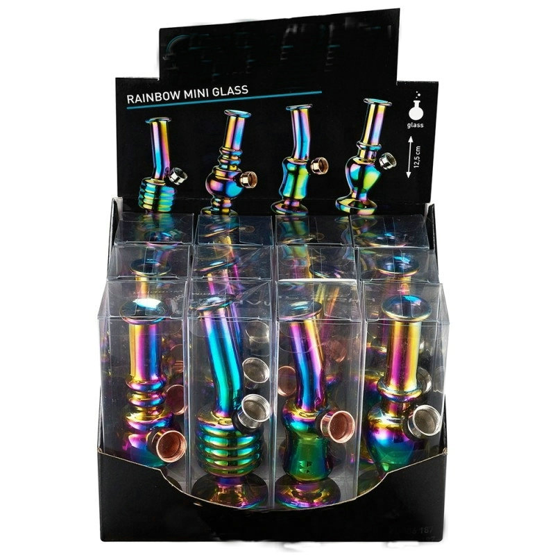 Mini Rainbow Glass Water Smoking Pipe Assorted Styles