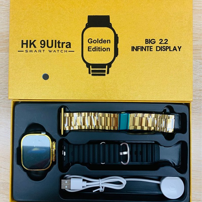 Luxury Gold HK9 Ultra Smart Watch Set