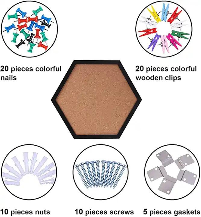 Factory Price Hexagonal Frame Cork Board for Display Board, Bulletin Board, Photo Wall