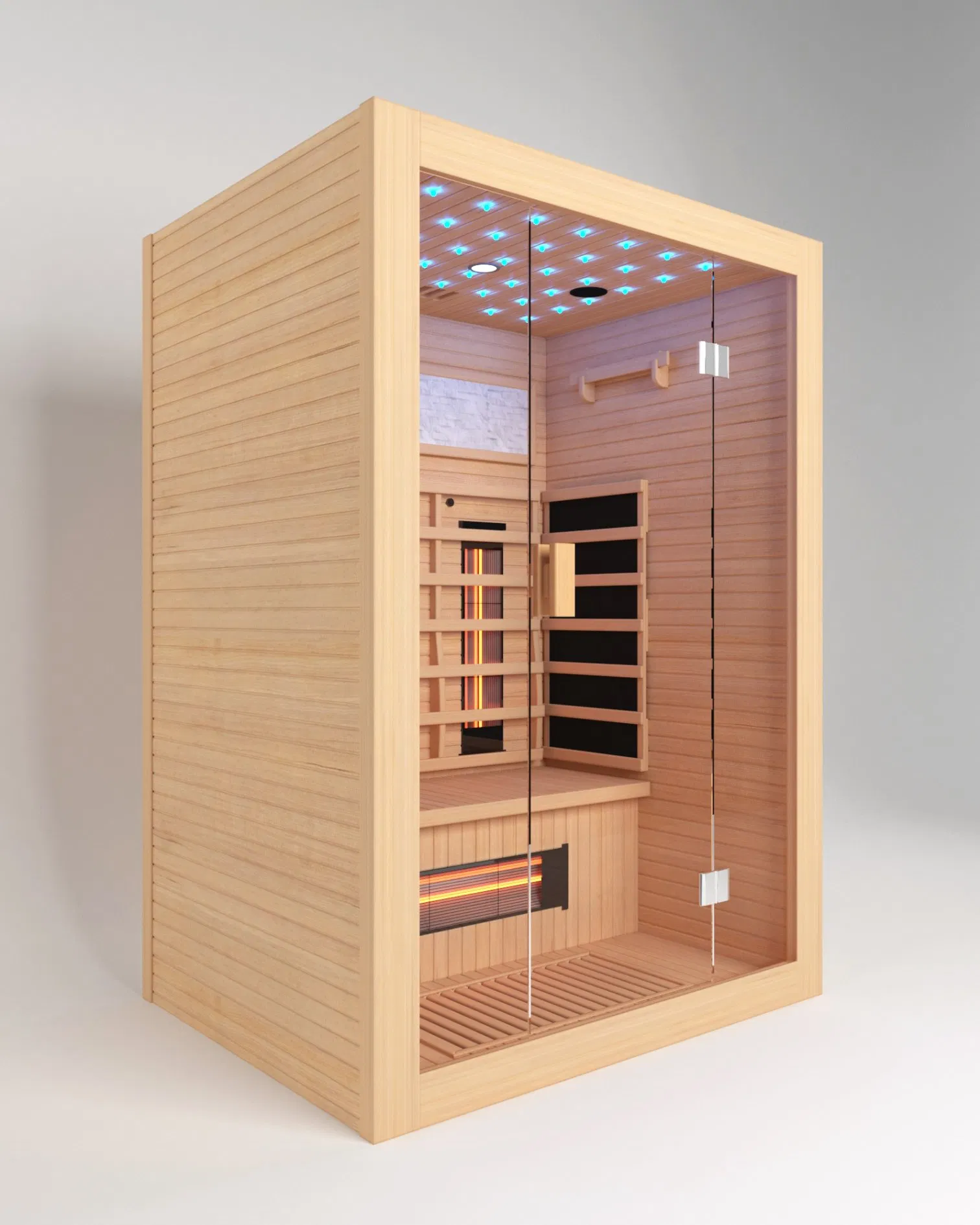 2025 Hot Sale 1 Person Red Cedar /Hemlock Wooden Tradition Steam Sauna Room for Outdoor