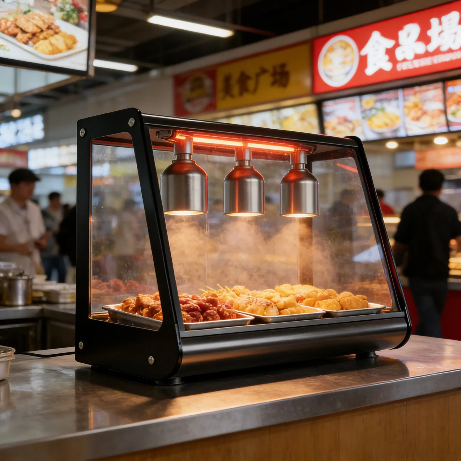 Tempered Glass Commercial Food Display Warmer for Restaurant