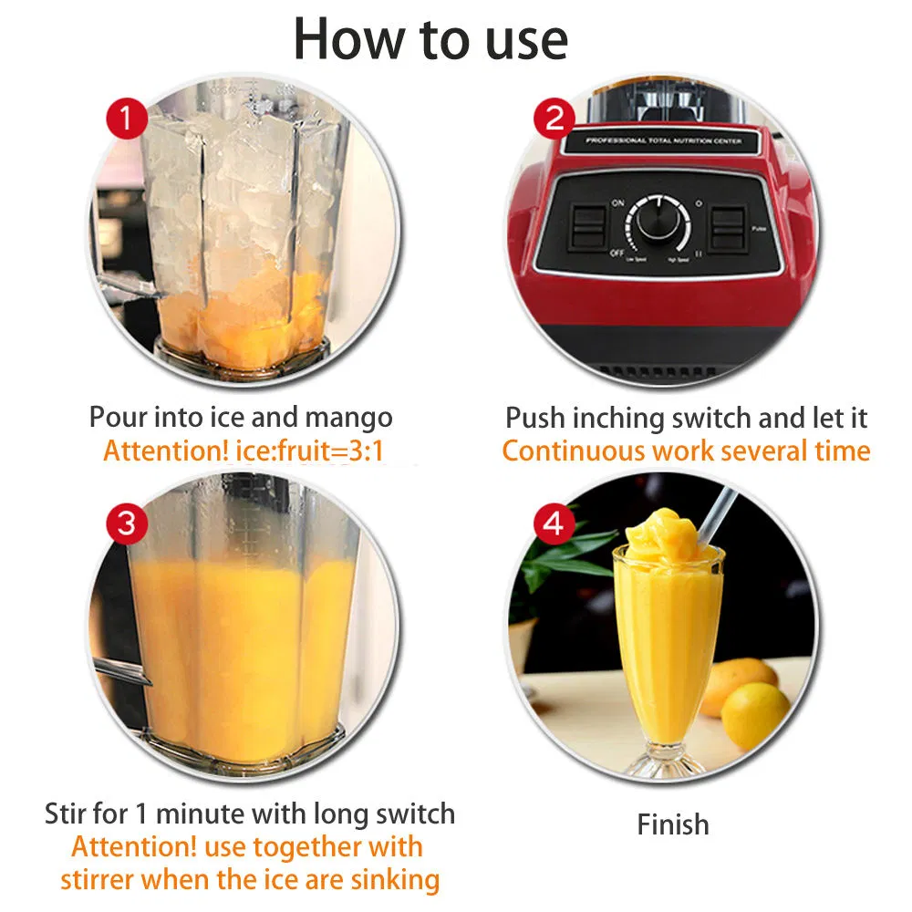 Heavy Duty Stainless Blades High Speed Professional Commercial Juicer Blender