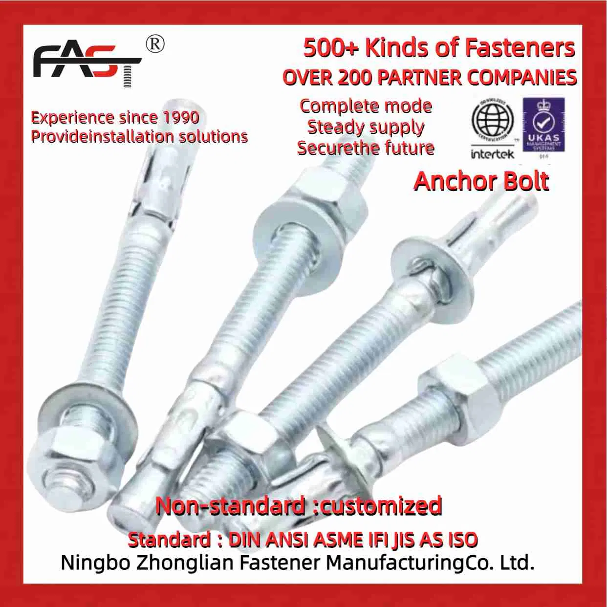 Анкерный болт клиновой M6-M24 из нержавеющей стали 304