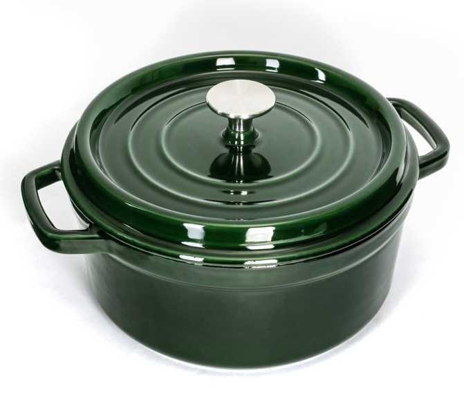 Чугунная эмалированная кастрюля-голландка