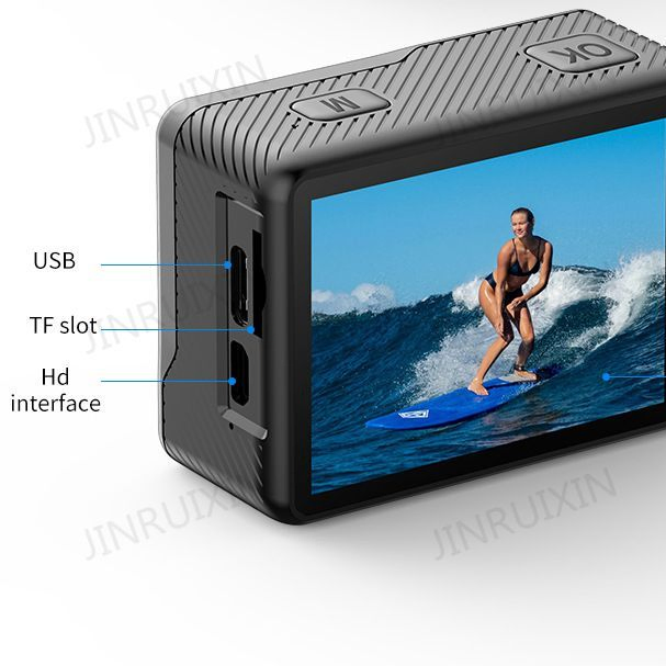 New Cross-Border Action Camera 6K HD Dual Screen Remote Control WiFi Eis Anti-Shake Motion DV Camera