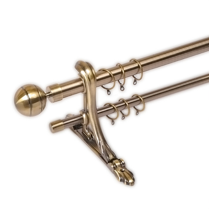 Metal Curtain Pole Rod End Double Curtain Rod Brackets Curtain Rod Set