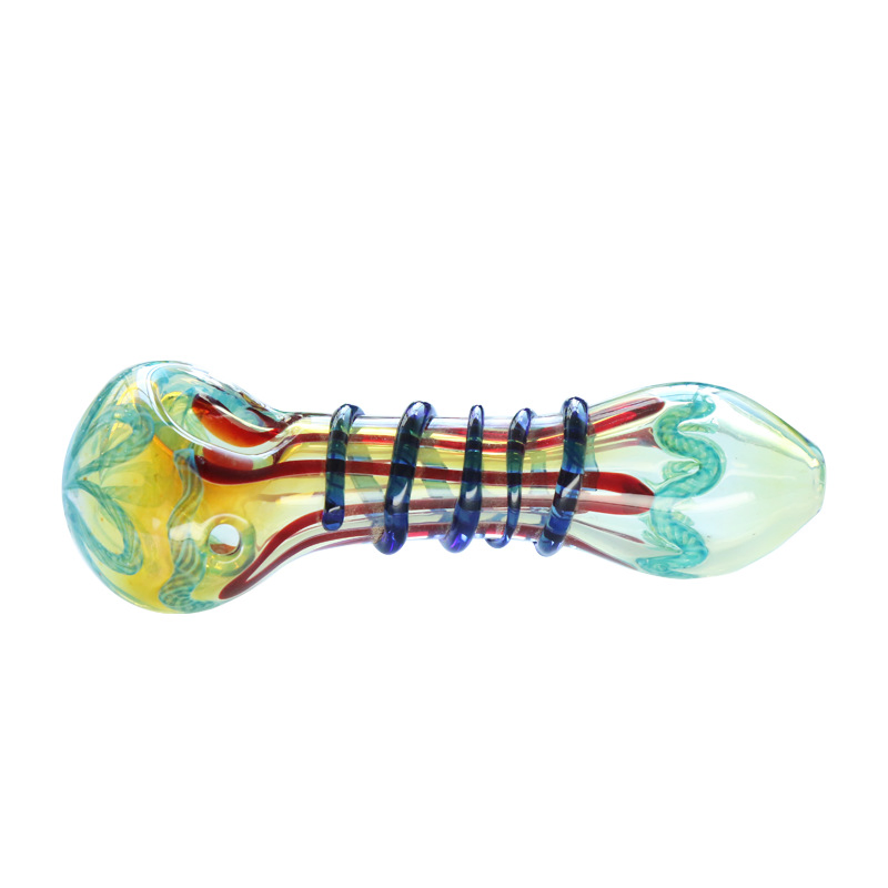 Thickened High Borosilicate Blown Oil Burner Glass Pipe Creative Crafts Wholesale Spiral Smoking Pipes