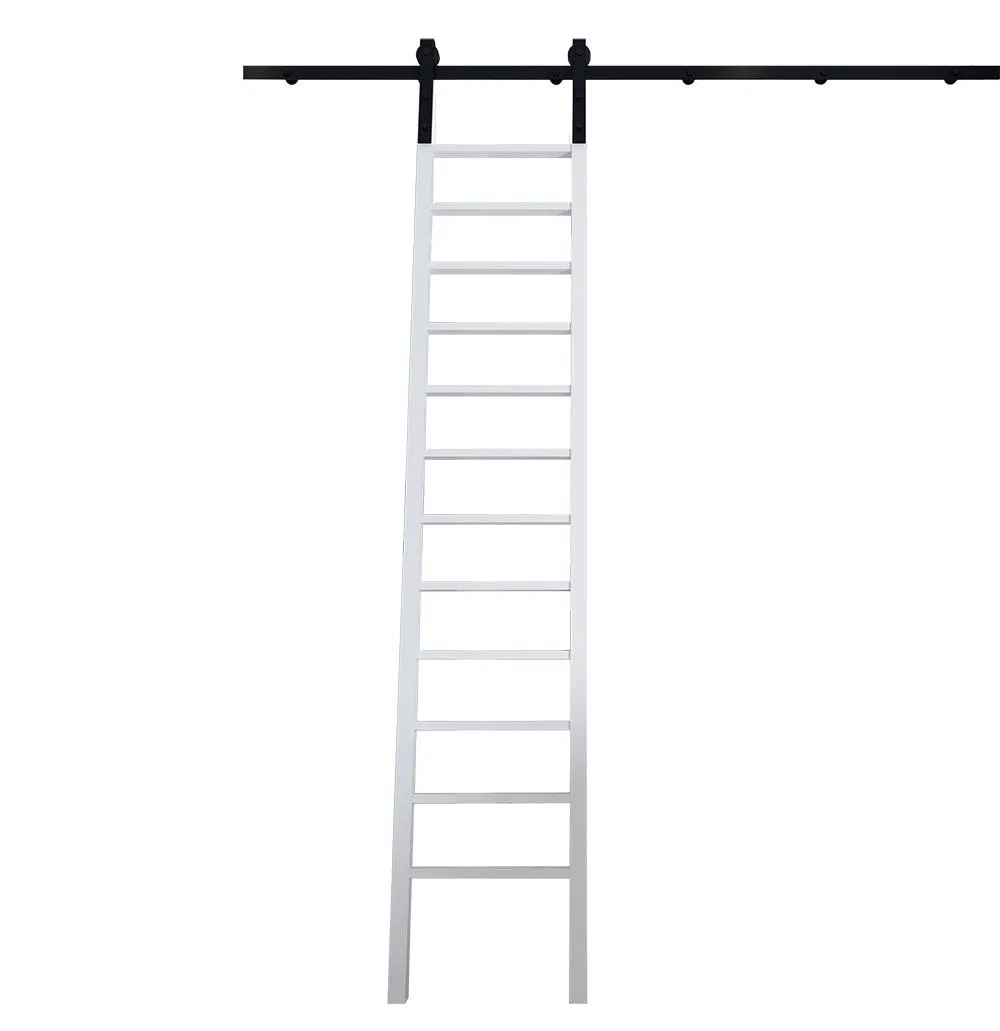Sliding Library Ladder Hardware Track Set Kit with Bottom Wheel
