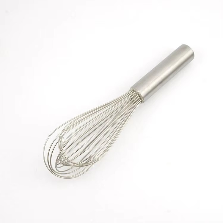 High Quality 10 Inch Handheld Kitchen Tool Eco-Friendly Stainless Steel Wires Whisk Egg Beater for Cooking Baking