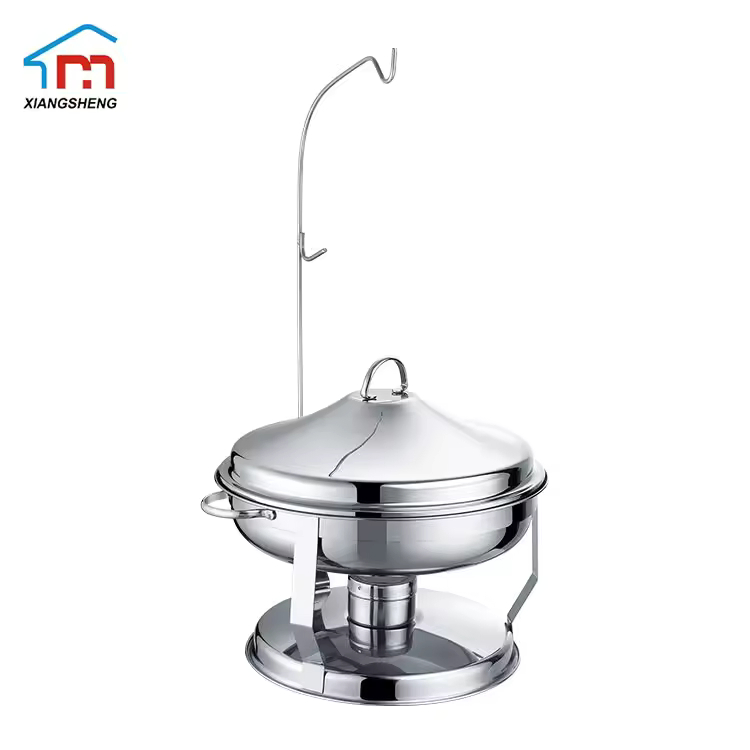 Xiangsheng 6L Stainless Steel Round Chafing Dish with Hanging Lid