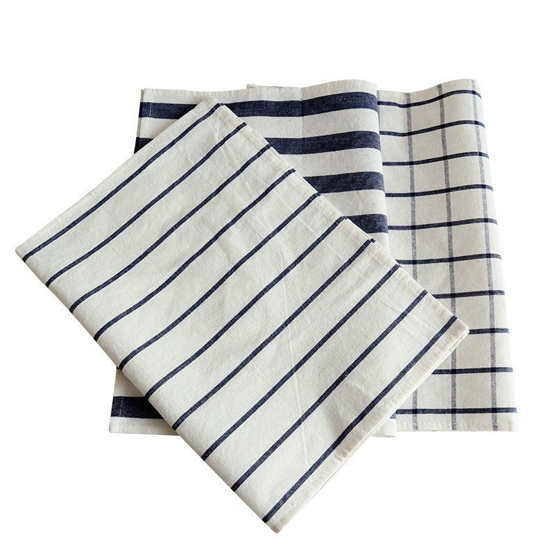 Blue Striped Cotton Kitchen Napkin Cloth Gourmet Table Cloth Tea Towel