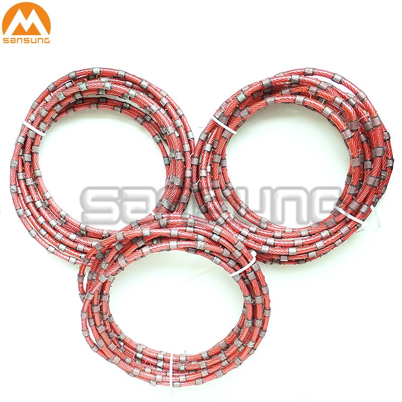 Granite and Marble Block Quarrying and Squaring Diamond Saw Wire Rope with Rubber or Plastic Coating