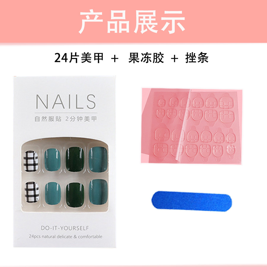 European and American Long Water Pipe Nail Candy Color Finished Nail Art Rainbow Gradient Coffin Nail Nails