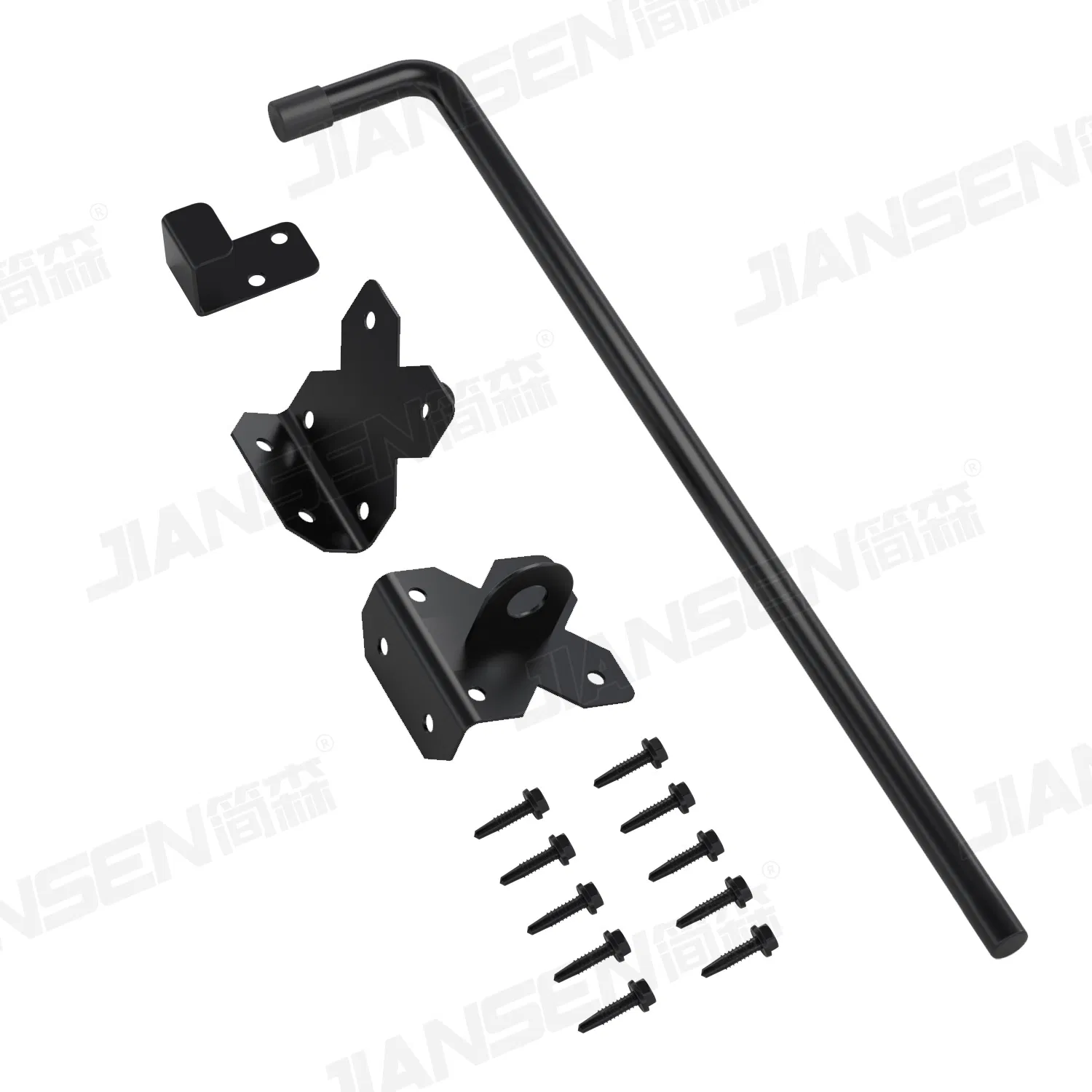 Wholesale OEM 304stainless Steel Black Heavy-Duty Drop Rod Fence Door Hardware Durable Door Drop Rod Gate Gravity Latch for Garden Gate