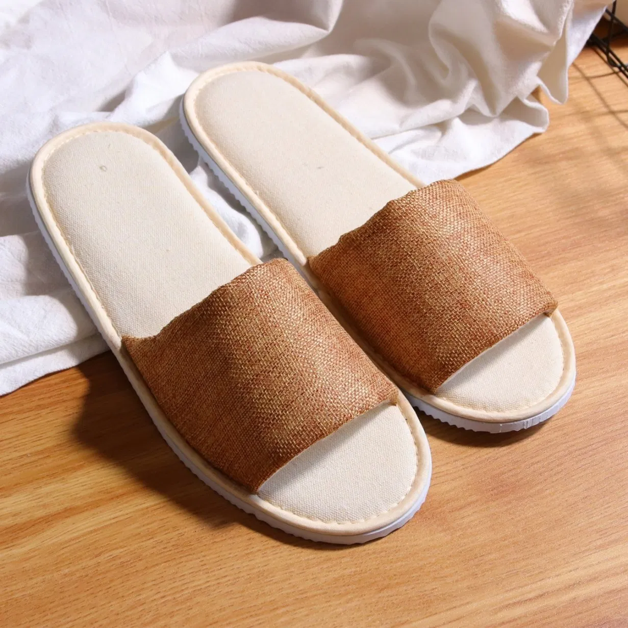 Custom Disposable Slippers for Hotels with Soft Cotton