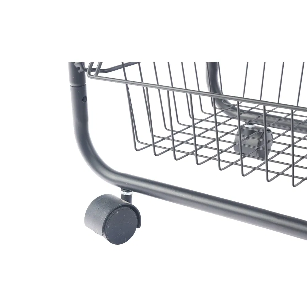 Мобильная кухонная тележка на колесах с 4 полками и корзиной