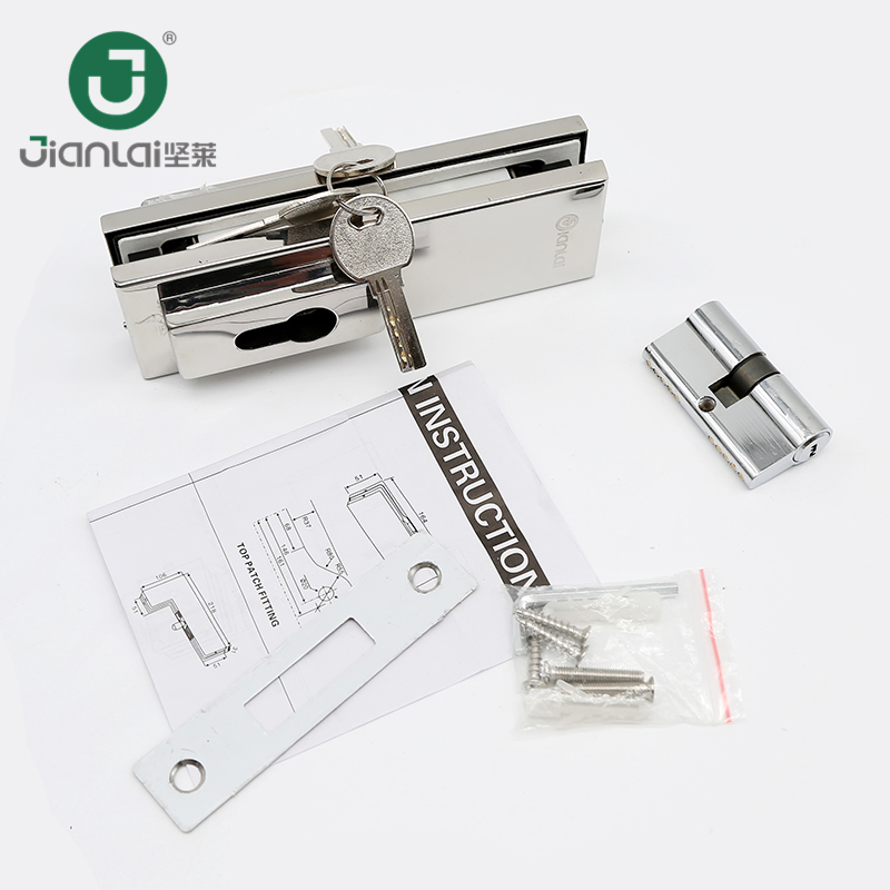 Hot Sale Style Tempered Glass 10mm Door Lock Patch Fitting