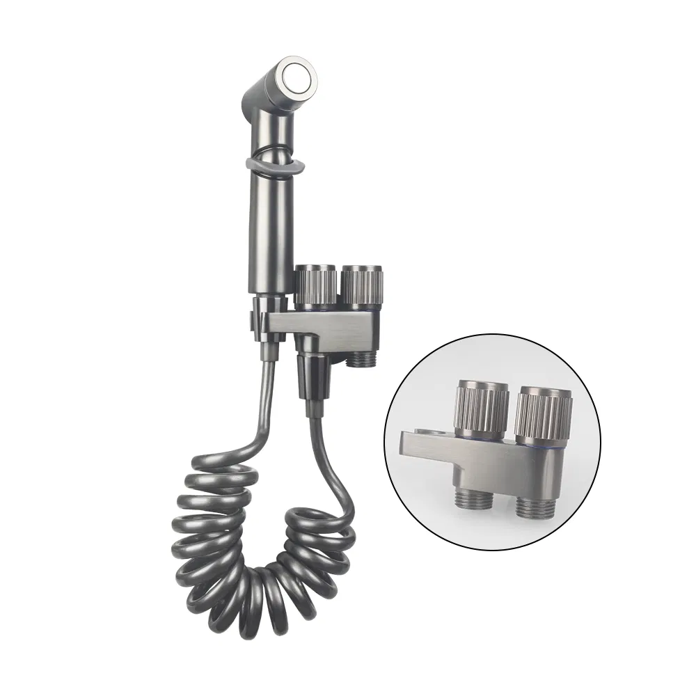 Modern Gun Gray Bidet Faucet Set for Stylish Bathrooms
