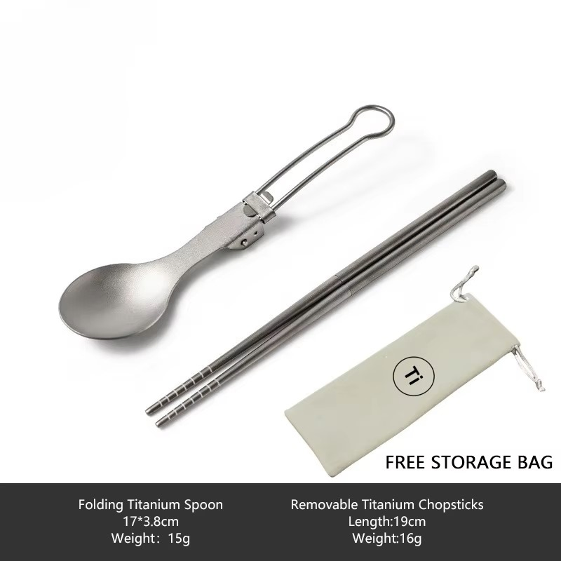 Wholesale Titanium Foldable Knife Spoon Fork Flatware Set