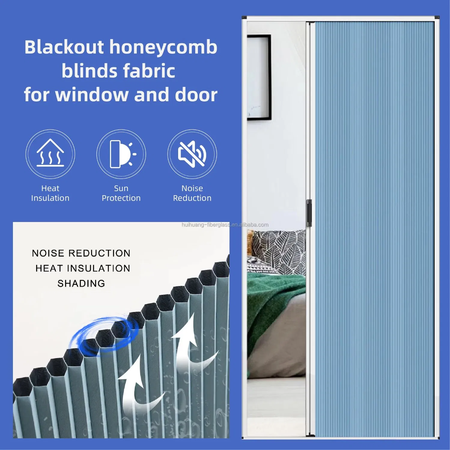 Modern Honeycomb Window Blinds Door & Window Full Shaded Windows Aluminum Folding Sliding Door