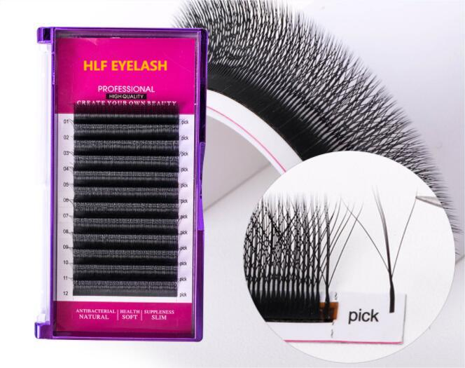Easy Self Fanning Silk Lash Trays Russian Eyelash Korea Bulk Blooming Easy Fan Eyelash Extension