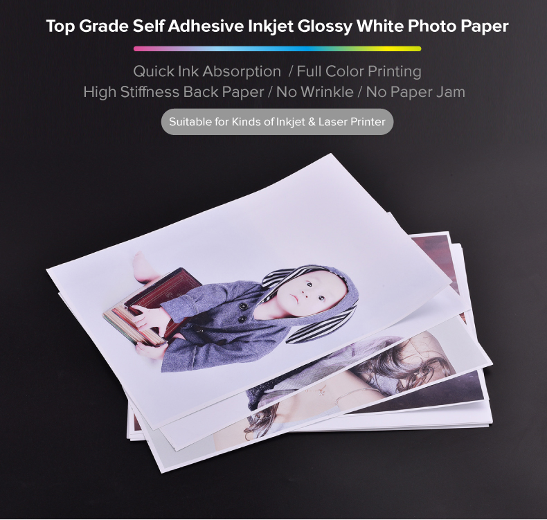 Carton Glassine Rightint A4, OEM Shanghai Glossy Sticker Photo Paper