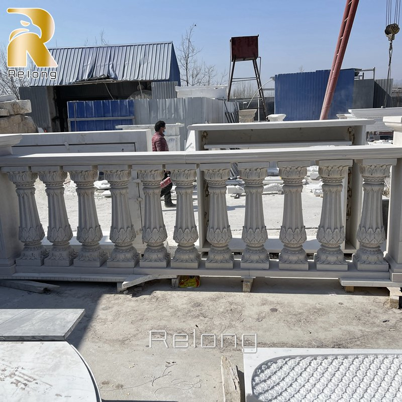Customized Hand-Carved Outdoor High Quality Marble Stone Railing