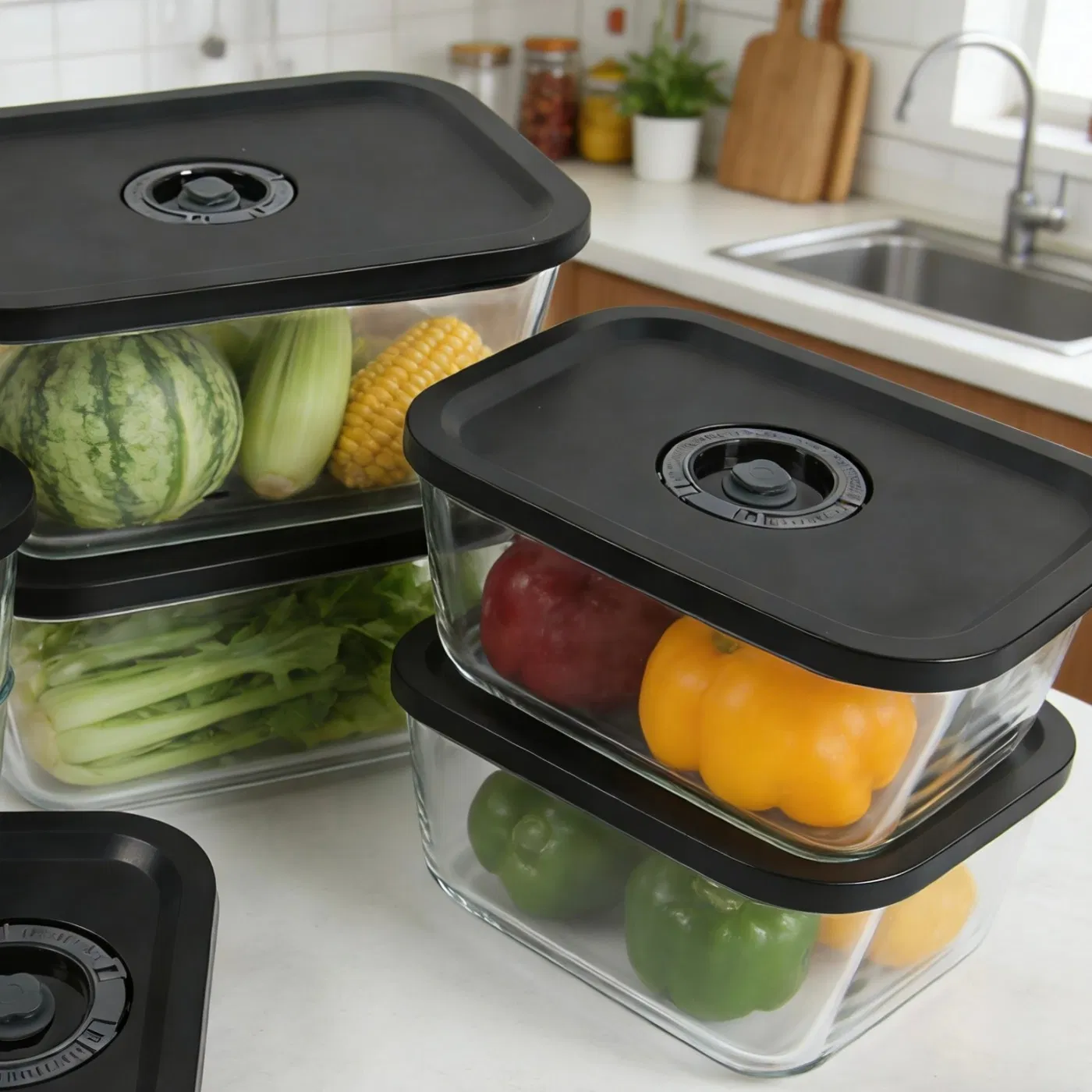 Silicone Sealing Ring Prevents Flavor Transfer Plastic Lid Lunch Glass Meal Prep Box