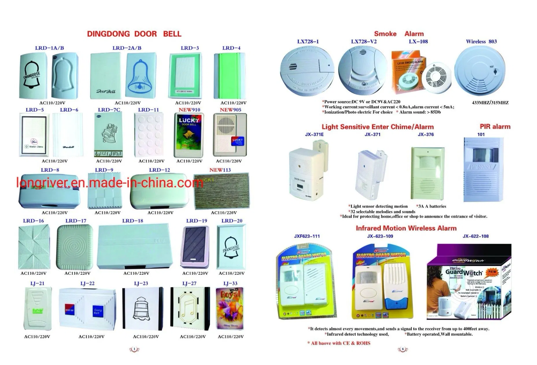 Square 2 Color Logo Printed Dingdong Doorbell Good Quality