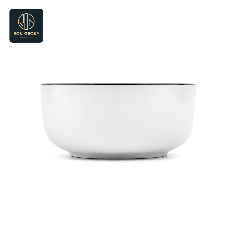 Traditional Dinner Cutlery Eco-Friendly Food Soup Ceramic Restaurant Bowl with 2 Ears