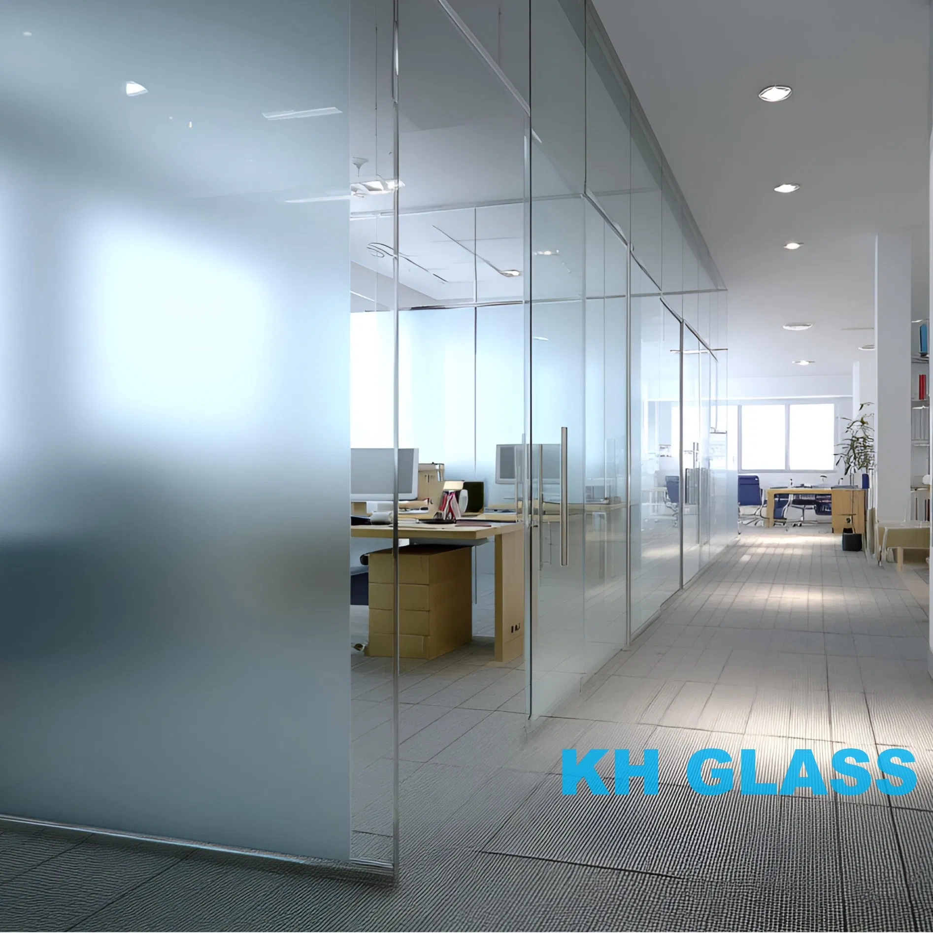 Clear Glass Partitions Offering 86-89% Light Transmittance ISO/CE Certified