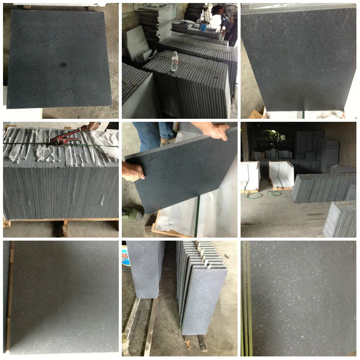 Paving Fuding Black Flamed Black Basalt Tiles G684