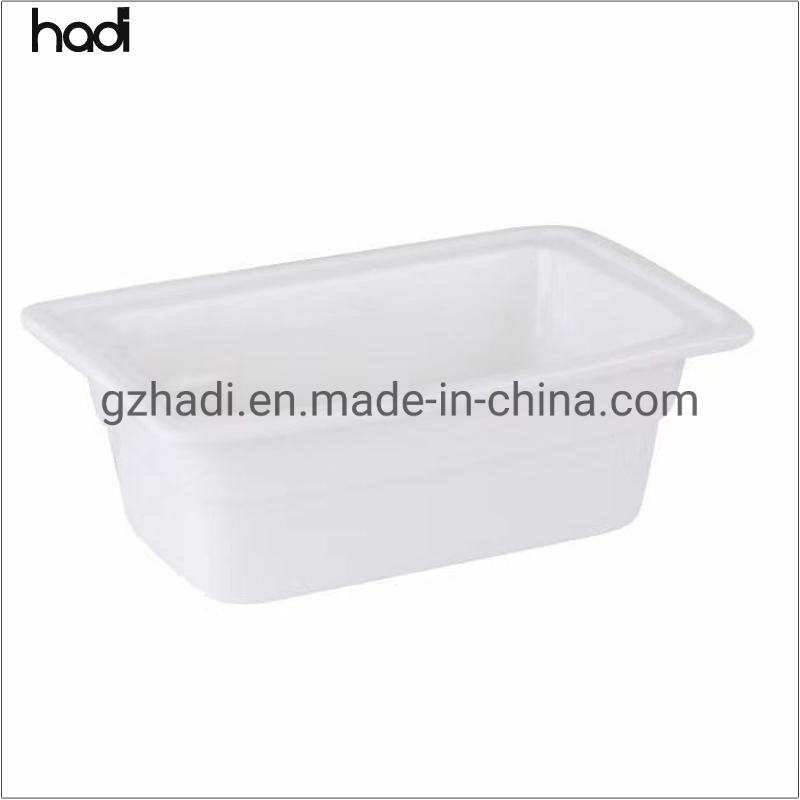 Restaurant Equipment Wholesale Arabic Wedding Kitchen Ware Round White Ceramic Serving Pan High Quality Porcelain Chafing Dish Gn Pan Insert Buffet