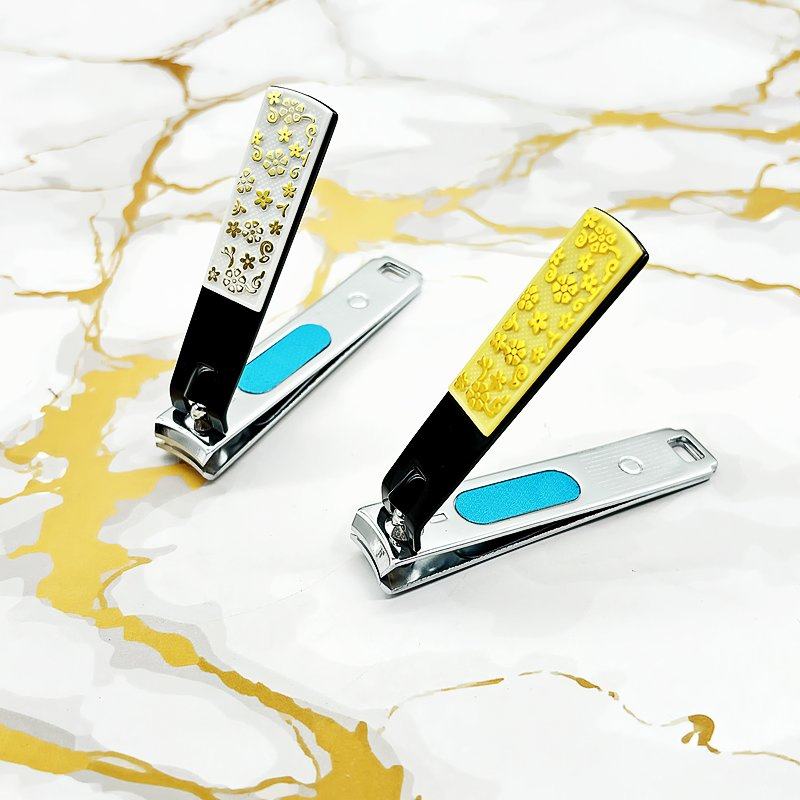 Hj 337b-6 Black Floral Surface Carbon Steel Nail Clippers Spot Nail Tools Multifunctional Home Wholesale