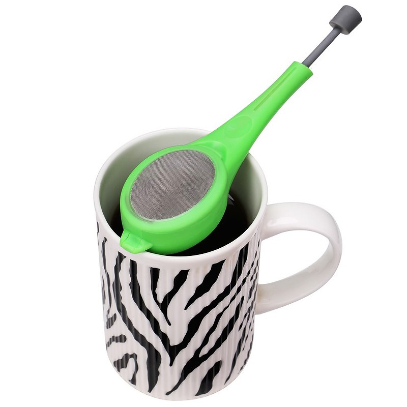 Stainless Steel Tea Infuser with Press Reusable Filter Strainer Green Mi29457